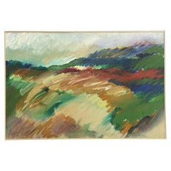 Paesaggio espressionista astratto firmato “Mid-Day Shower”, XX secolo