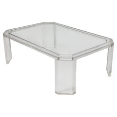 1976 Charles Hollis Jones (USA 1945-2026) Signed Lucite and Glass Coffee Table
