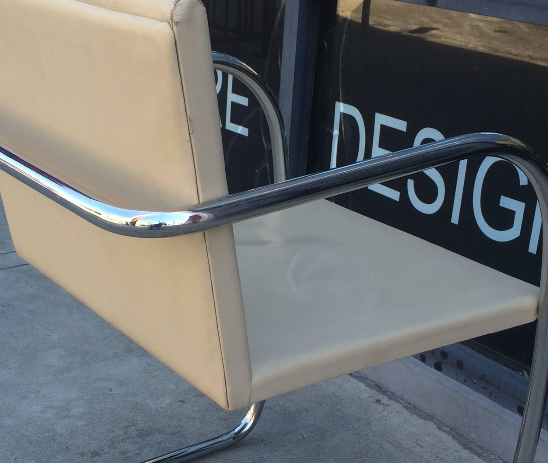 Chrome 15 Brno Chairs by Ludwig Mies van der Rohe for Knoll International, Signed