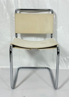 Marcel Breuer B33 Cantilever Chrome and Canvas Chair for Knoll, USA 1992