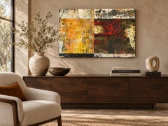 Bill Gingles “Fixing Gold” Abstract Painting on Canvas, USA 2015