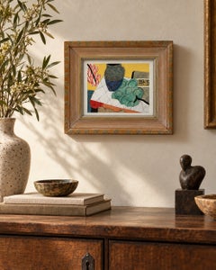 Pia Oste-Alexander “Blue Jar” Mixed Media Collage Still Life, 2006