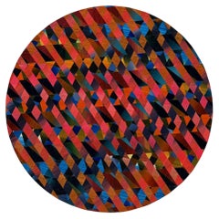 Elyce Abrams “Falling Through” Geometric Abstract Round Painting, 2020
