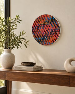 Elyce Abrams “Falling Through” Geometric Abstract Round Painting, 2020