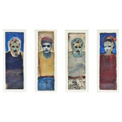 Jonathan Franklin, Expressionist Four Portrait Composition, Signed/Dated 1981