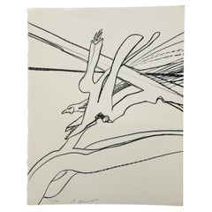 Litografía abstracta firmada por Richard Hunt, de 1972, edición limitada 35/50