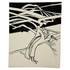 Litografía abstracta de Richard Hunt de 1972, firmada a mano, edición limitada 44/50