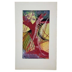 Nick Barberi, «Tree Wind and the Meadow», pintura abstracta original en gouache
