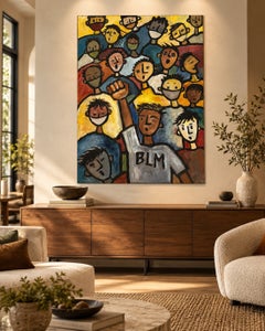 Ursula Roma, «Black Lives Matter: marcha de protesta», pintura original, 2020
