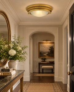 Paul Ferrante Porthole Style Gold Gilt Ceiling or Wall Light, Los Angeles 2010
