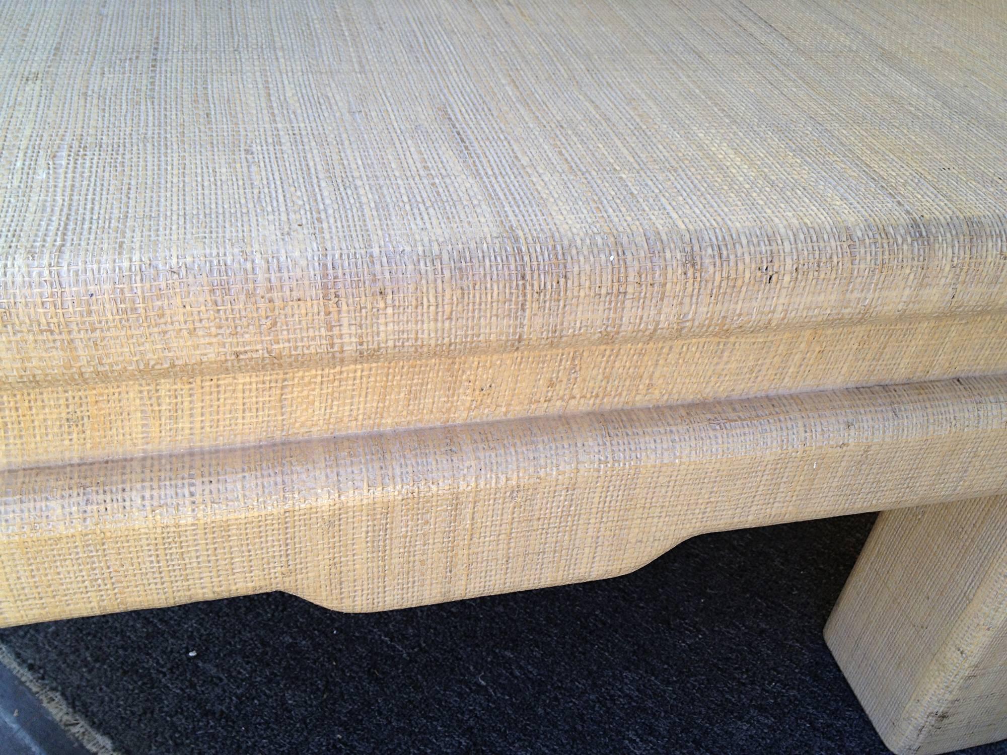 American Raffia Covered Coffee Table