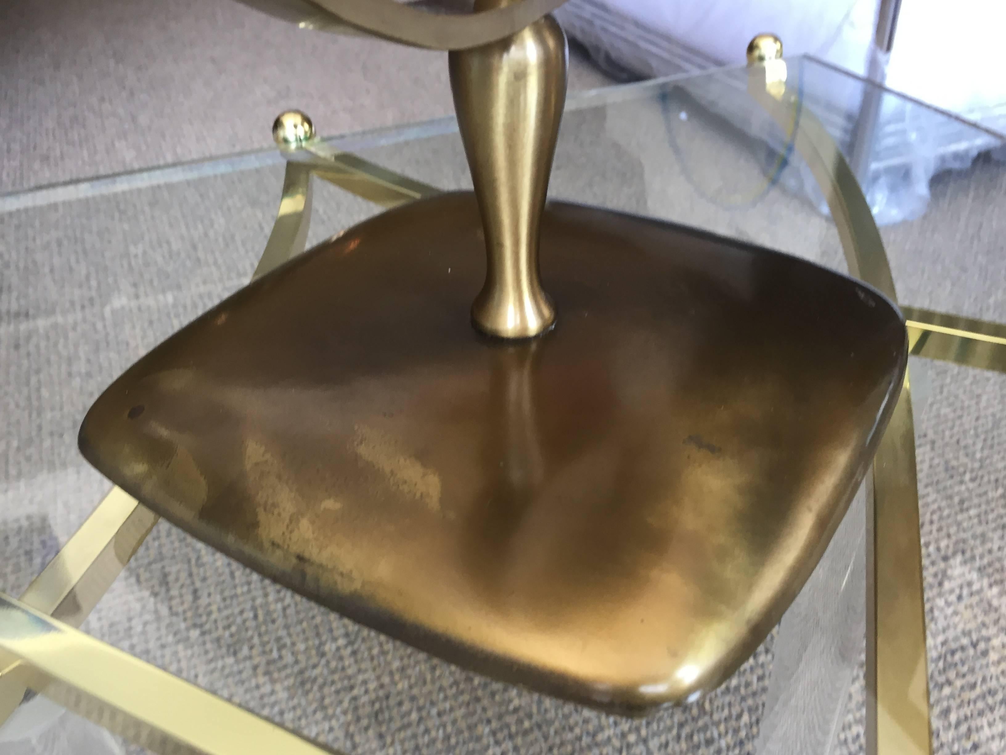Mid-Century Modern Large Brass Vanity Mirror by Charles Hollis Jones For Sale