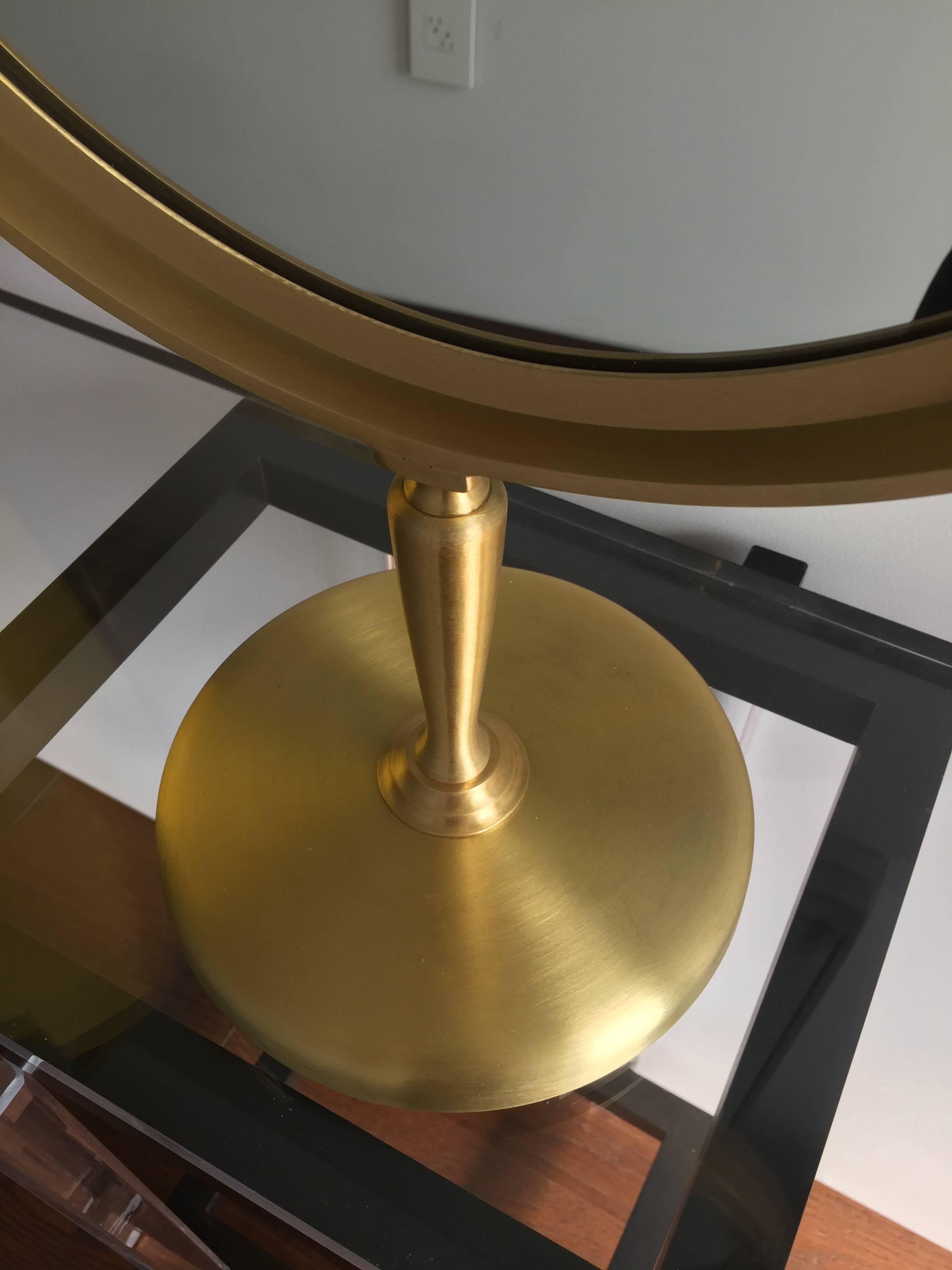 Mid-Century Modern Large Brass Vanity Mirror by Charles Hollis Jones For Sale