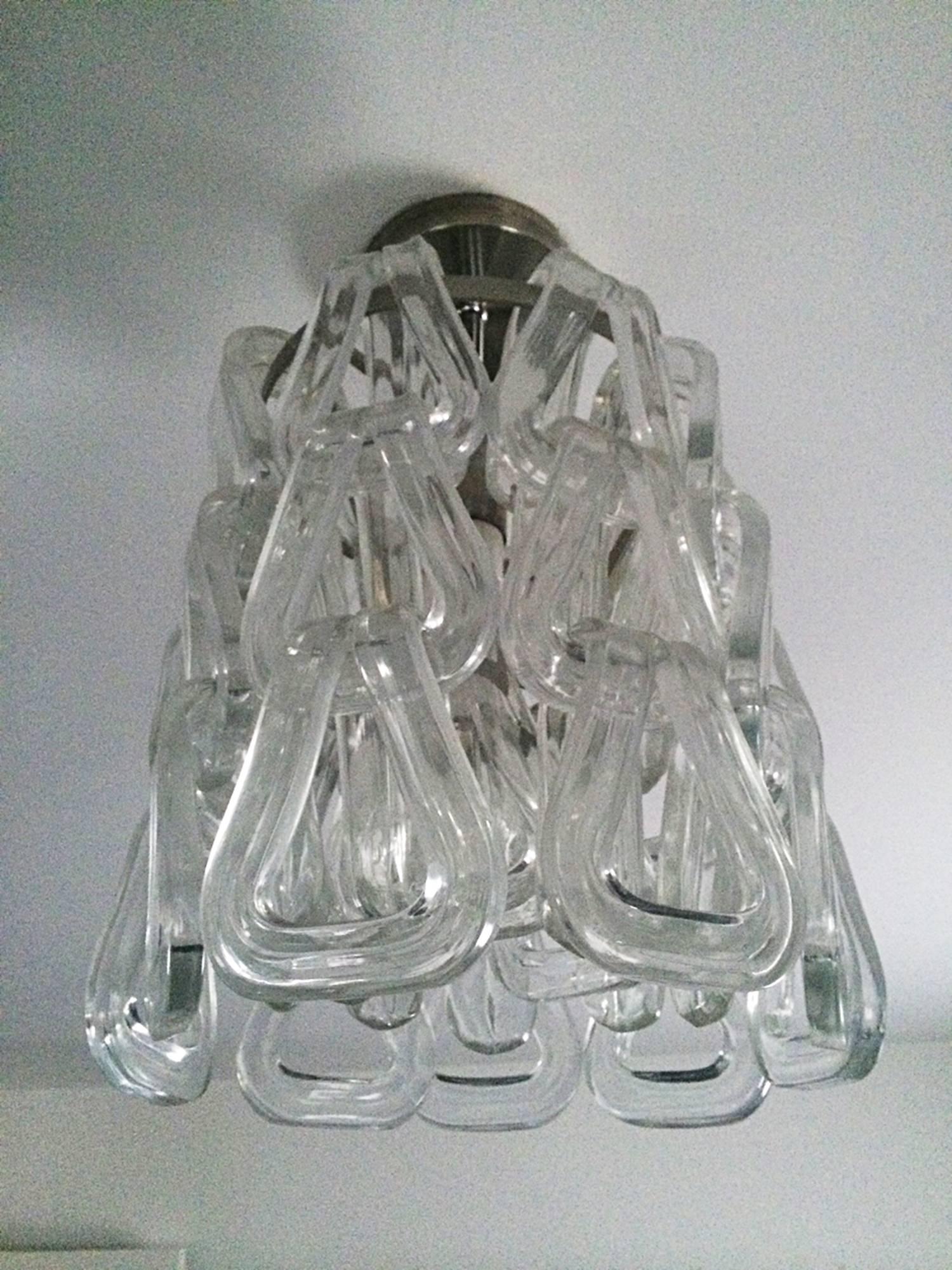 Murano Glass Chandelier by Mazzega, Italy, 1960s In Good Condition In Los Angeles, CA