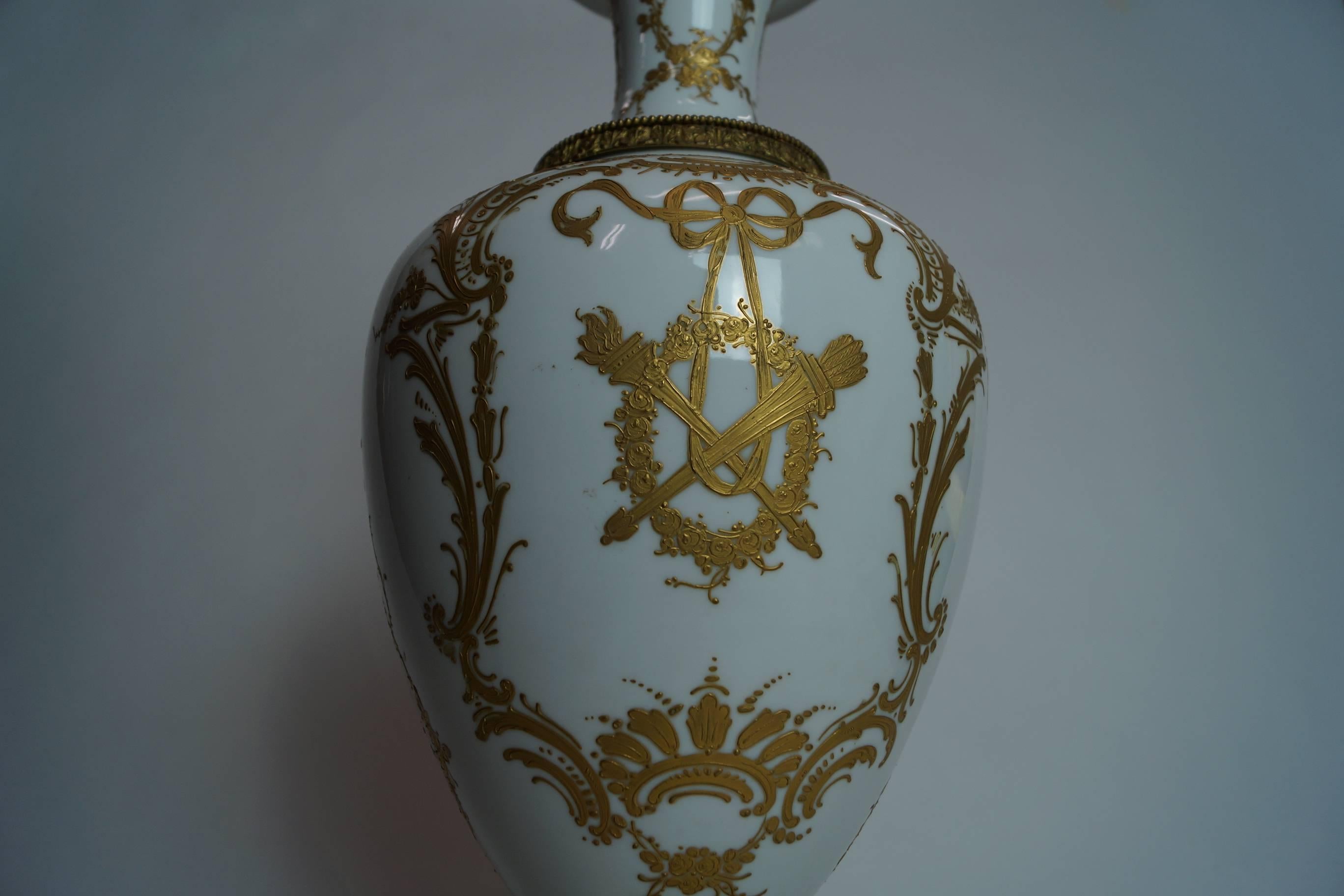 19th Century Austrian Bronze-Mounted Royal Vienna Hand-Painted Vase 2