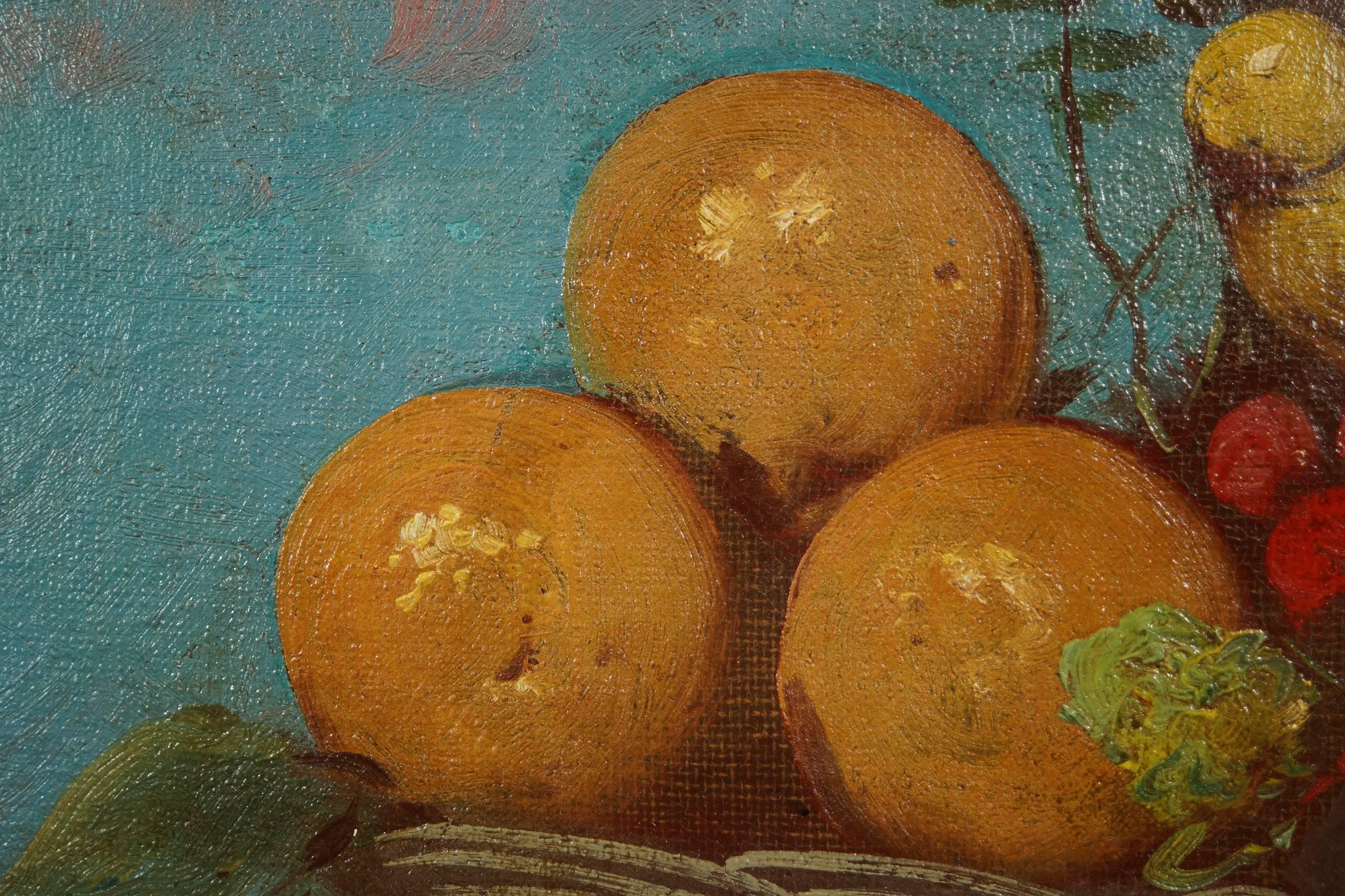 Pair of Still Life Oil on Canvas Paintings of Fruits 5