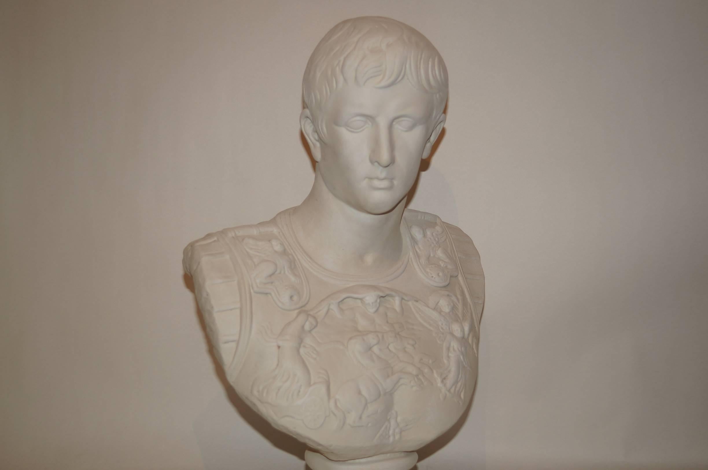 Neoclassical plaster bust of caesar.
Stock number: SC152.
