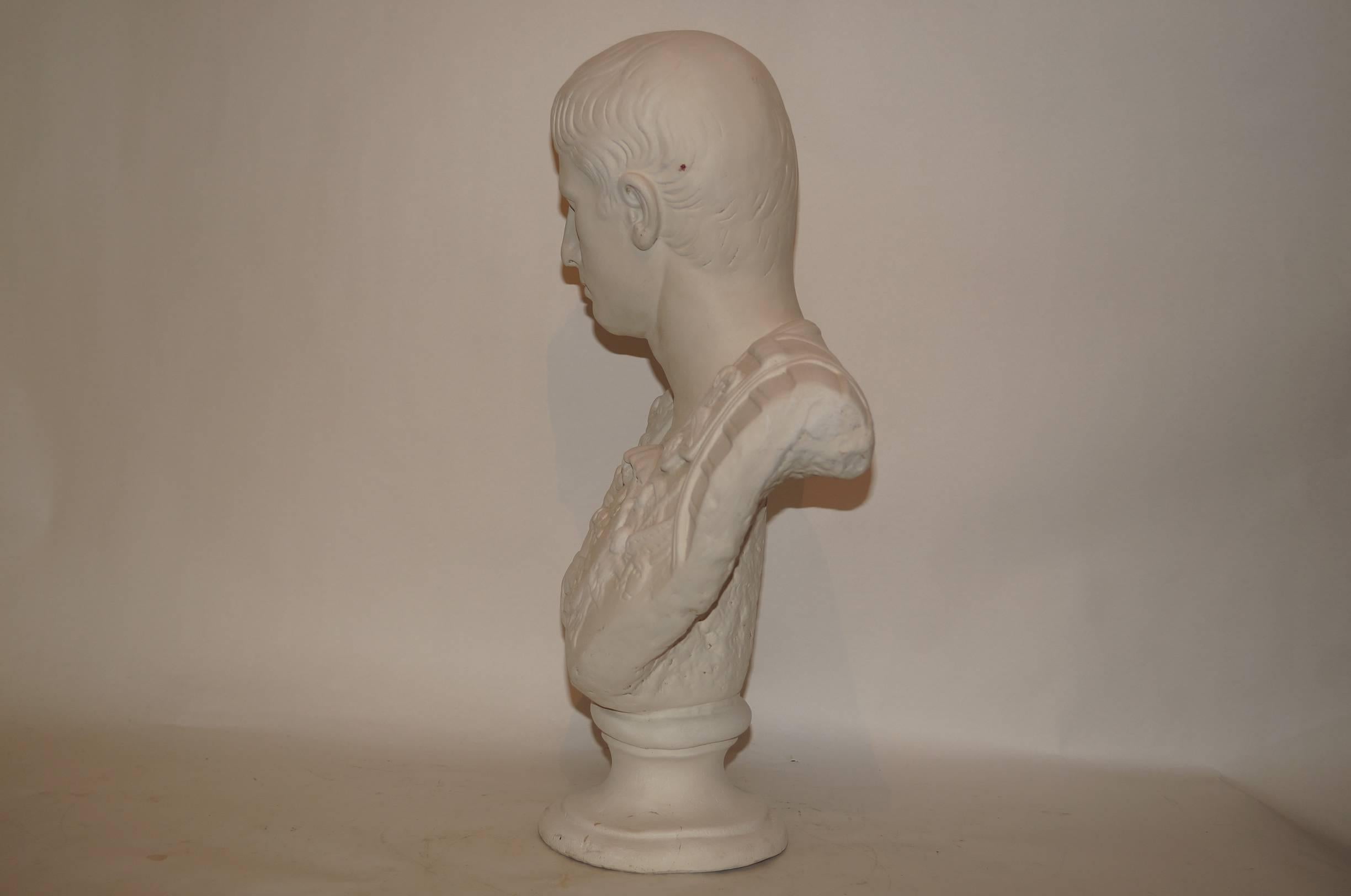Neoclassical Plaster Bust of Caesar In Fair Condition In New York, NY