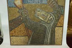 Unusual Judaica Venetian Mosaic Plaque of Moses