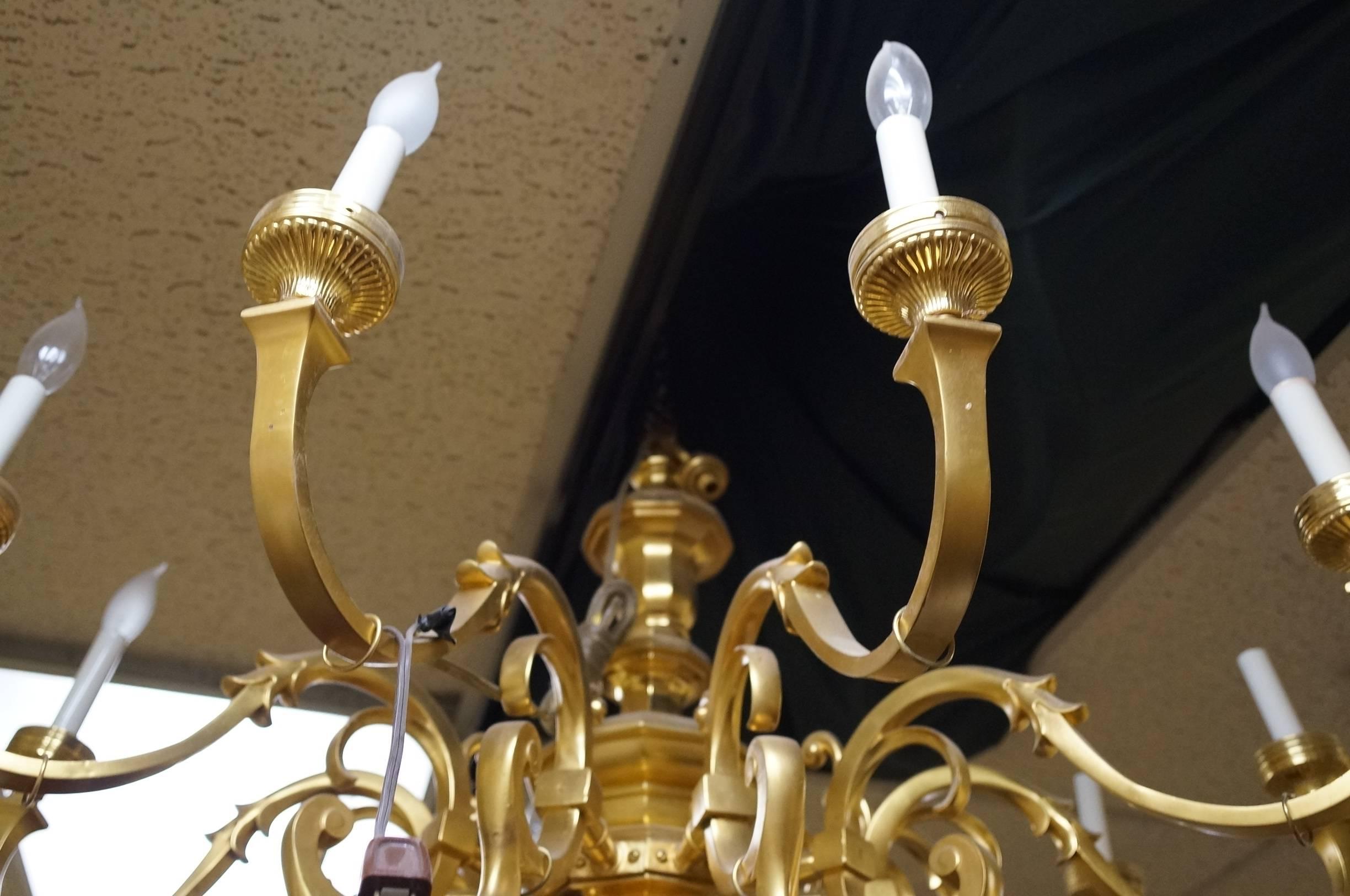 Large Regency style gilt bronze chandelier.
Stock Number: L433