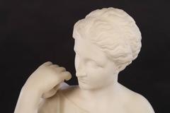 White Marble Statue Depicting Classically Draped Female Figure