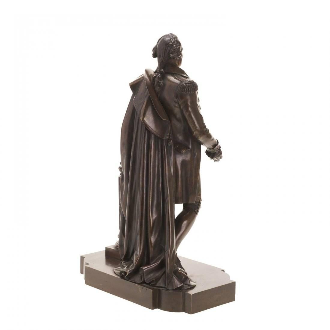 French De Vaulx Bronze Sculpture George Washington Inscribed 