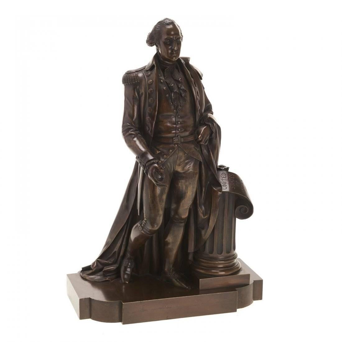 De Vaulx, bronze sculpture, De Vaulx (French, 19th century), George Washington, inscribed 
