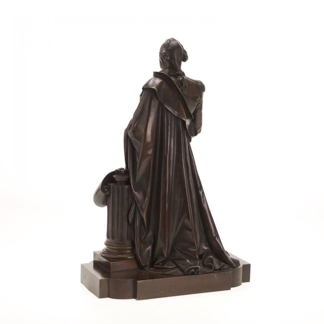 Patinated De Vaulx Bronze Sculpture George Washington Inscribed 