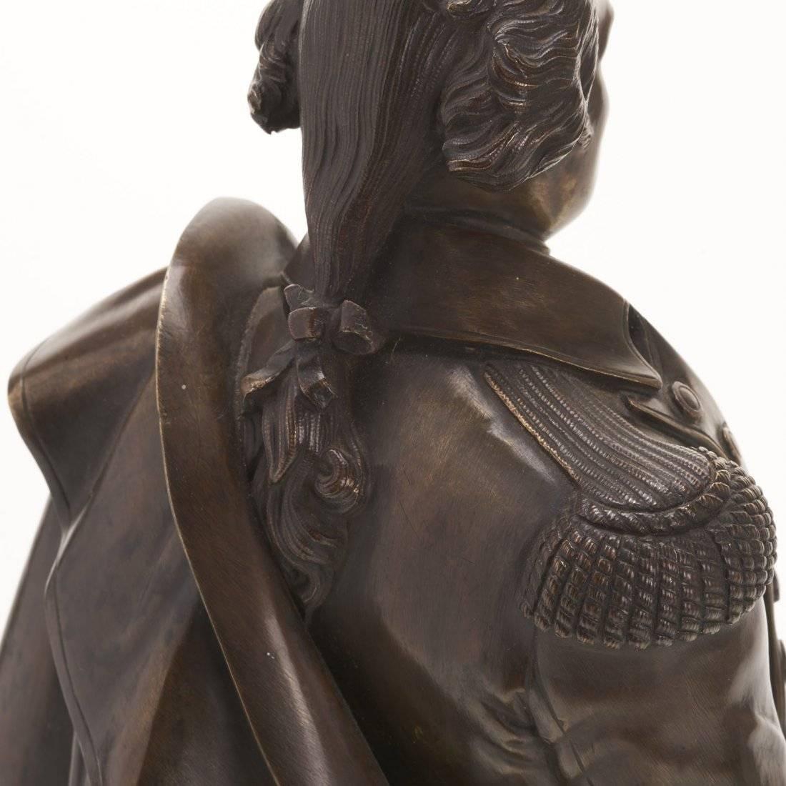 19th Century De Vaulx Bronze Sculpture George Washington Inscribed 