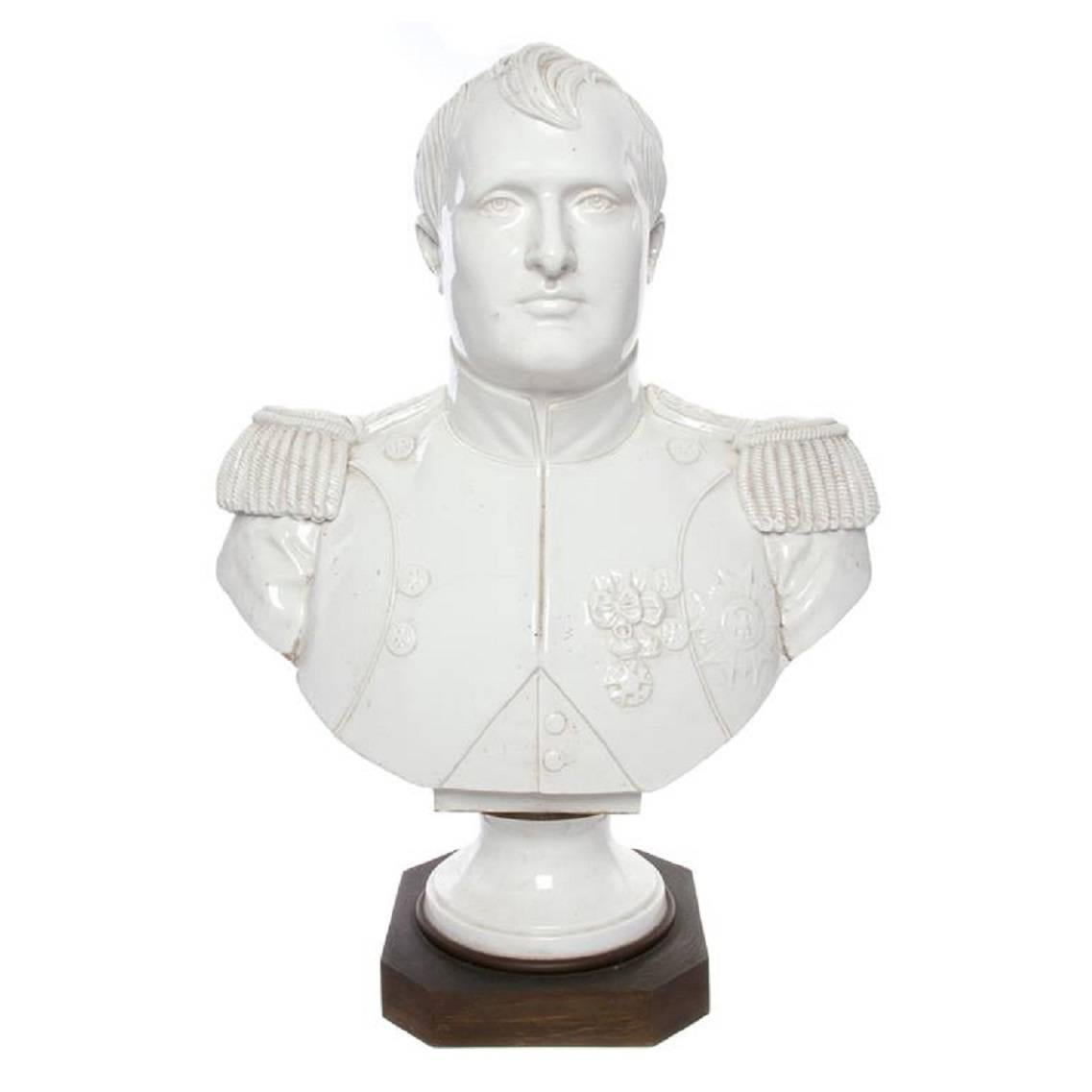 Sevres Porcelain Bust of Napoleon Bonaparte on Bronze Base with Incised Mark