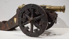 Bronze and Wood Small Scale Cannon