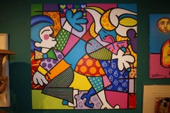 Cheifetz Oil on Canvas Painting in Manner of Romero Britto