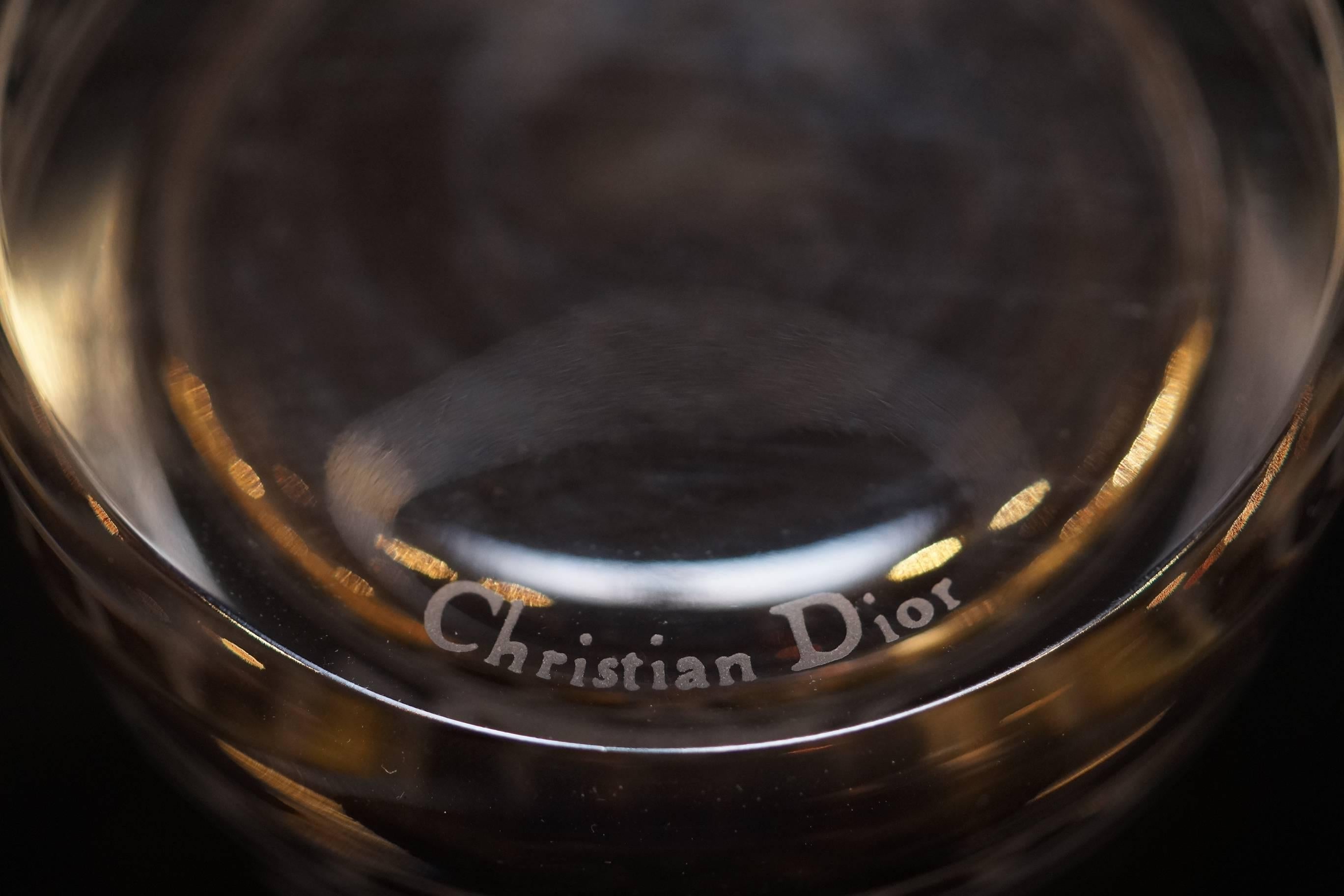 20th Century Christian Dior Nine-Piece Ice Bucket and Glass Set with Etched Panther Design