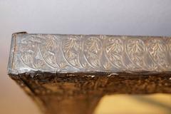 Silver Rectangular or Vertical Wall Mirror with Raised Floral Decoration