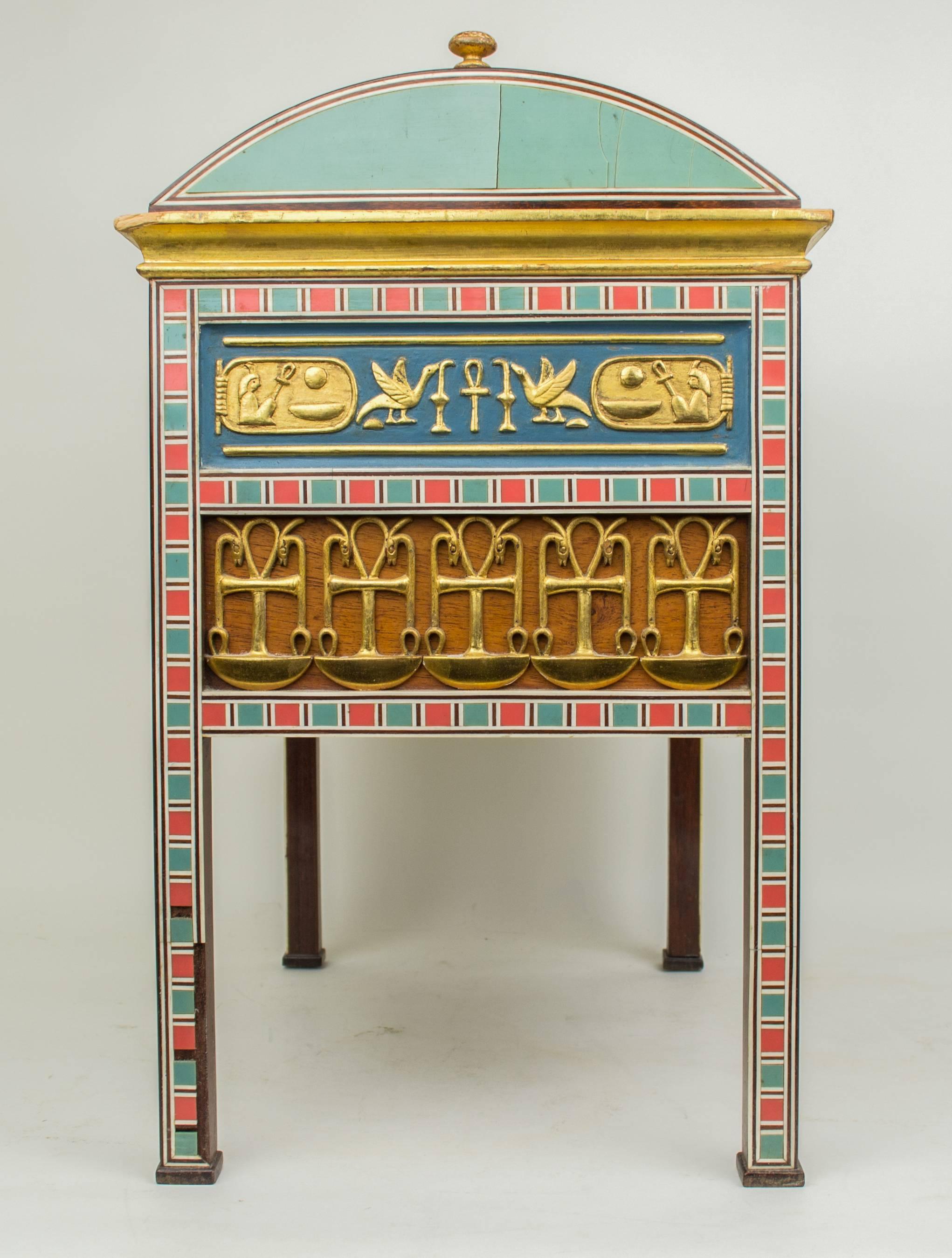 Unknown Egyptian Revival Footed Jewelry Box Humidor