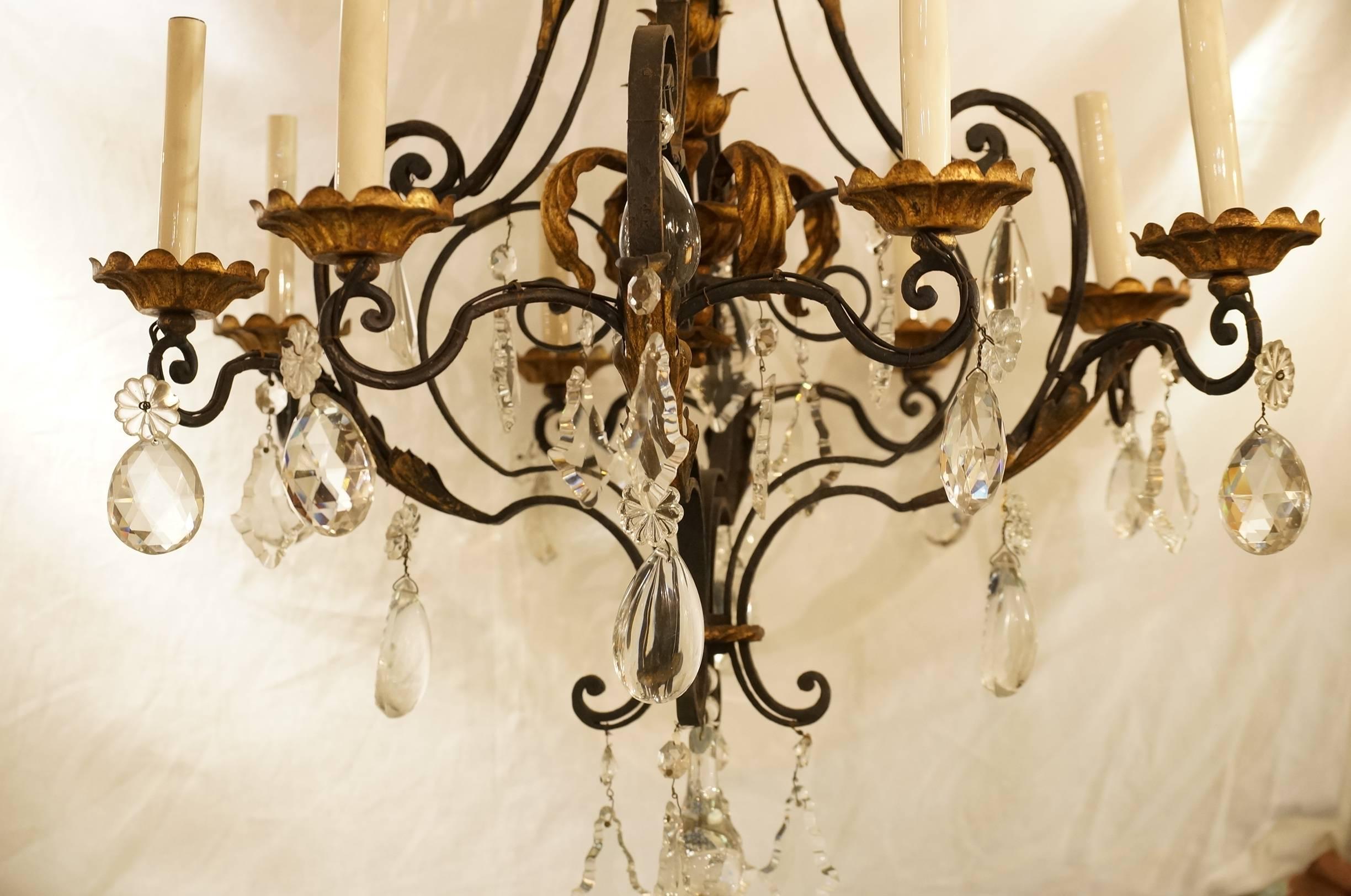 8 arm crystal chandelier