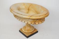 Oval Pair of Neoclassical Marble Footed Centrepiece Tazza Bowls