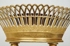 Gilt Paris Porcelain Figural Table Basket Form Oval Centerpiece