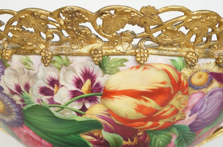 Russian Of French Painted Porcelain Table Centerpiece With Floral