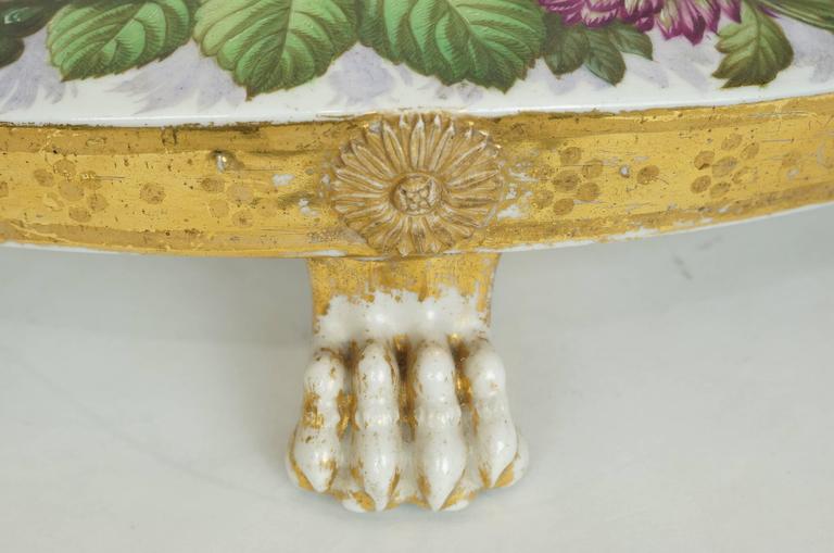 Russian Of French Painted Porcelain Table Centerpiece With Floral