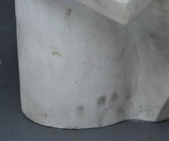 Fantastic Italian Marble Bust of a Lady with Veil over Her Face by F. Vichi