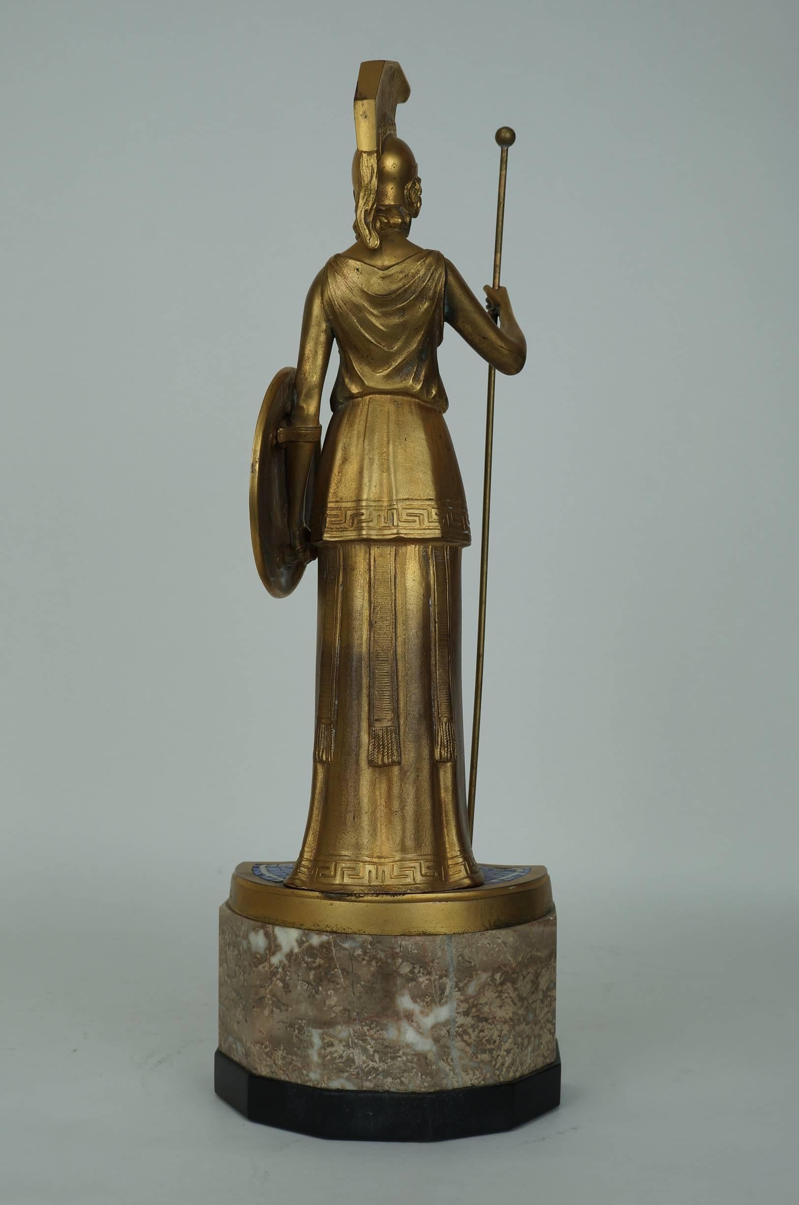 Gilt Bronze Standing Figure of A Warrior on Marble and Lapis Mosaic Base
Signed: H. Keck
German
Stock Number: SC145