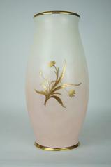 Painted Neoclassical Porcelain Art Nouveau Vase, Lady Releasing Bird