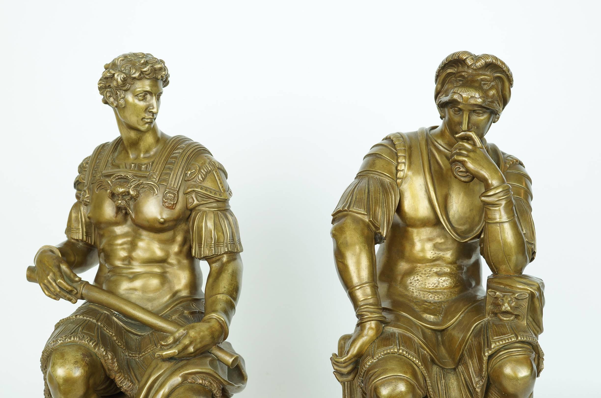 Pair of Gilt Bronze Seated Neoclassical  Seated Figures
Stock Number: SC103