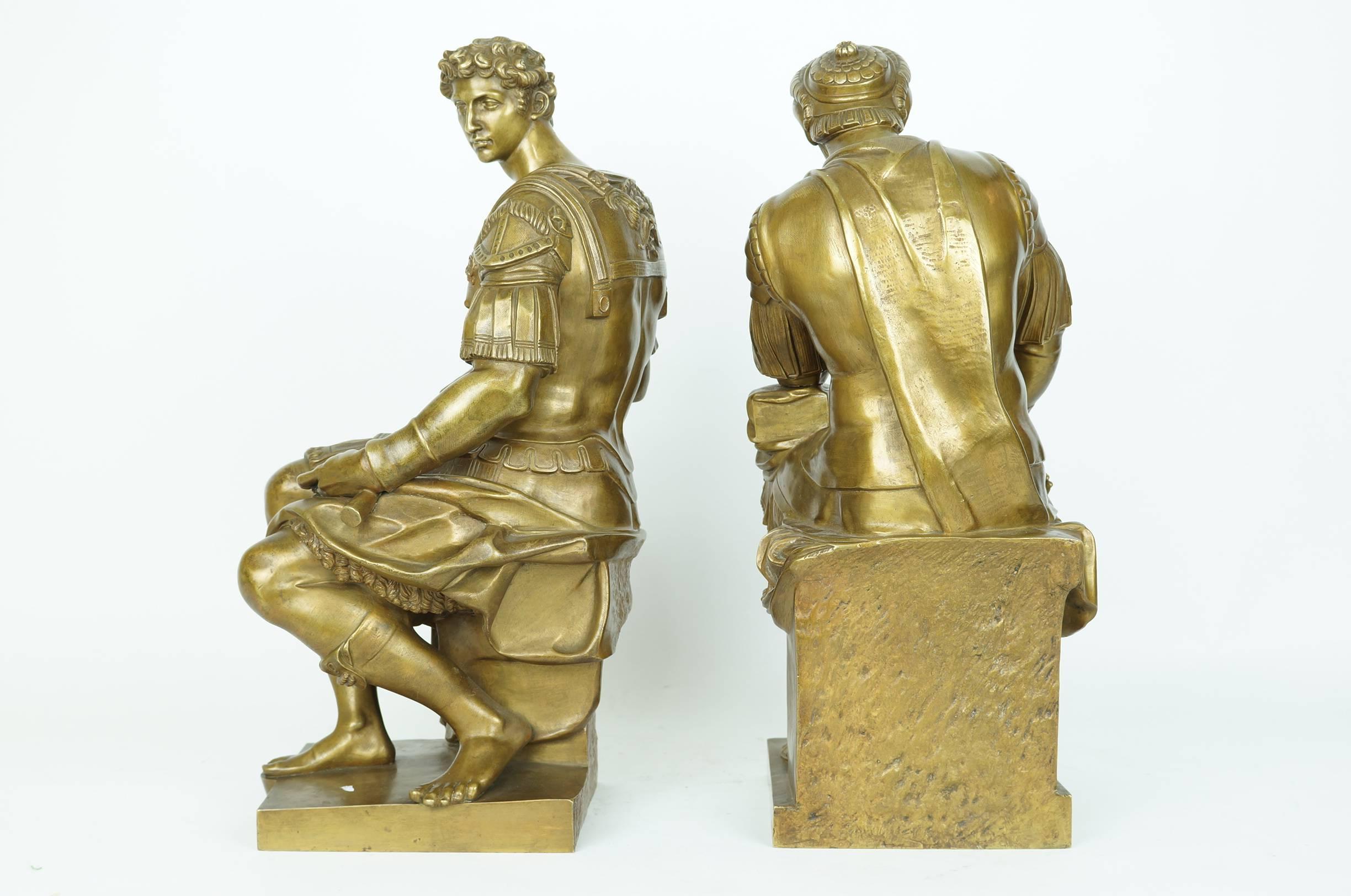 European Pair of Gilt Bronze Seated Neoclassical Seated Figures