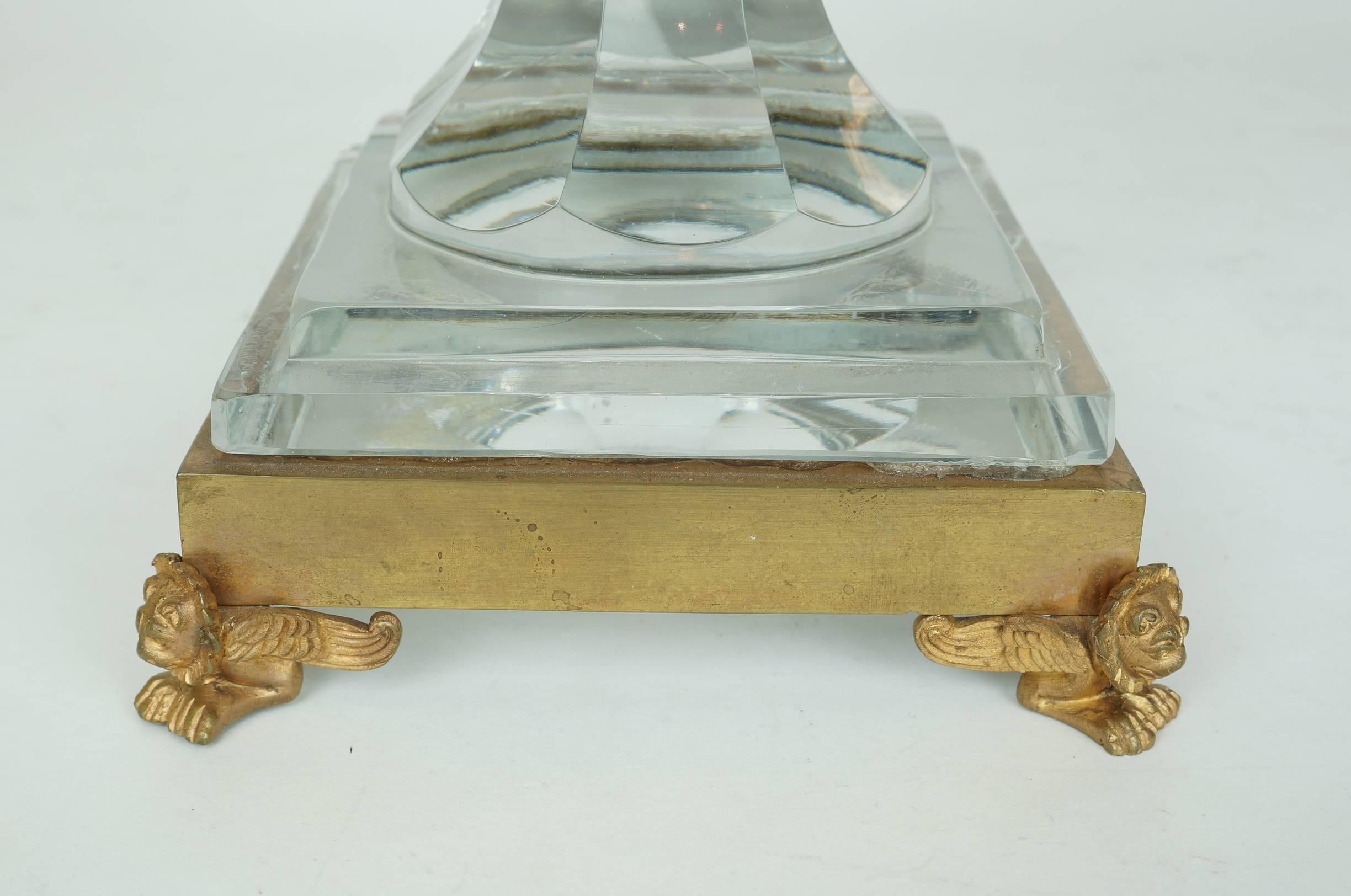 A Crystal and Bronze Round Footed Centerpiece Bowl with Deep Diamond Cut Body
Stock Number: DA134