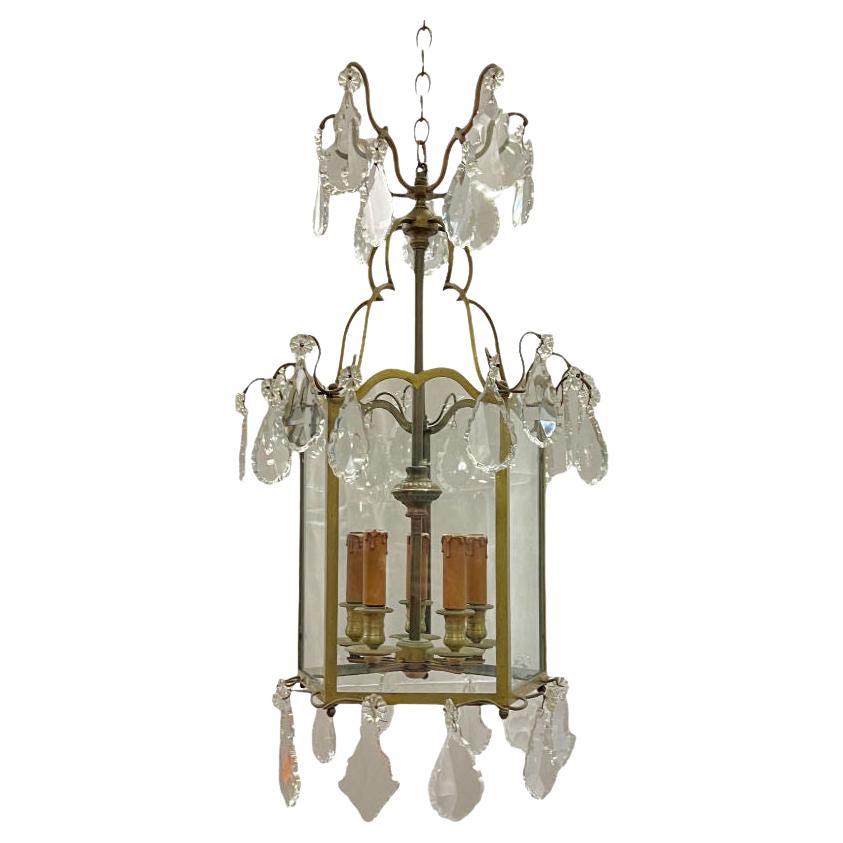 Fine Quality Antique Louis XVI Style Four-Light Lantern