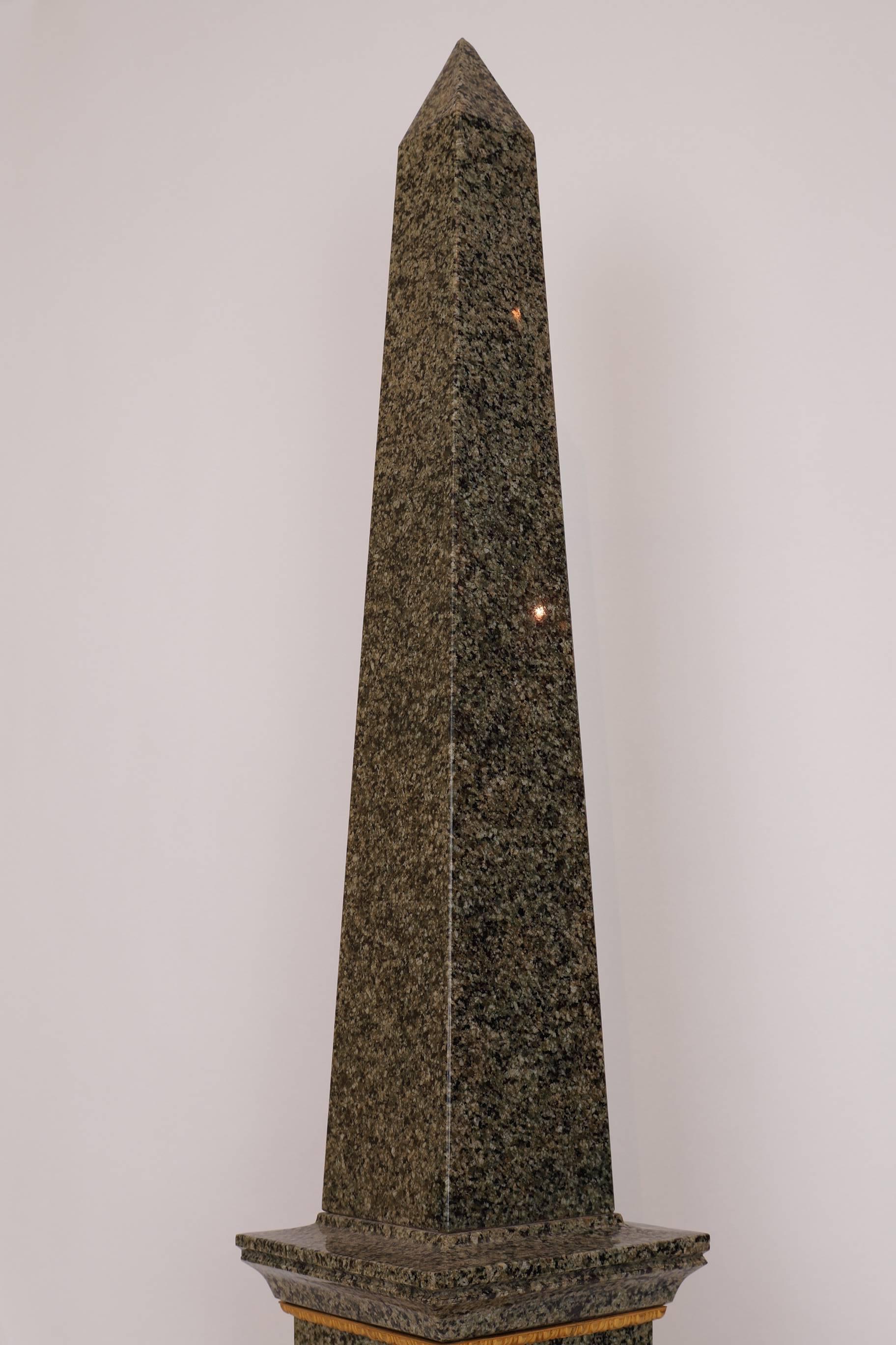 Fantastic Pair of Large Marble and Bronze Figural Obelisks In Excellent Condition In New York, NY