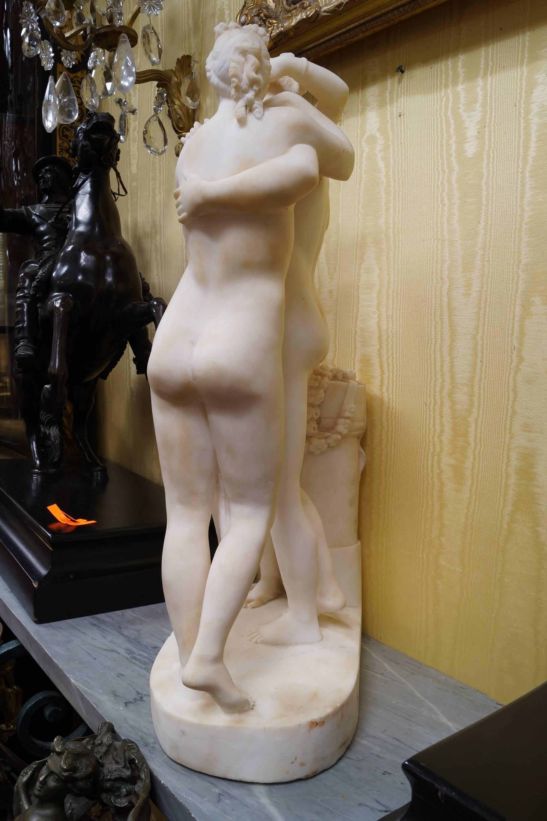 Carved Italian alabaster group of the three graces.
Stock number: SC125.