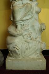 19th Century Carved Italian White Marble Group of a Seated Girl Holding Sheep
